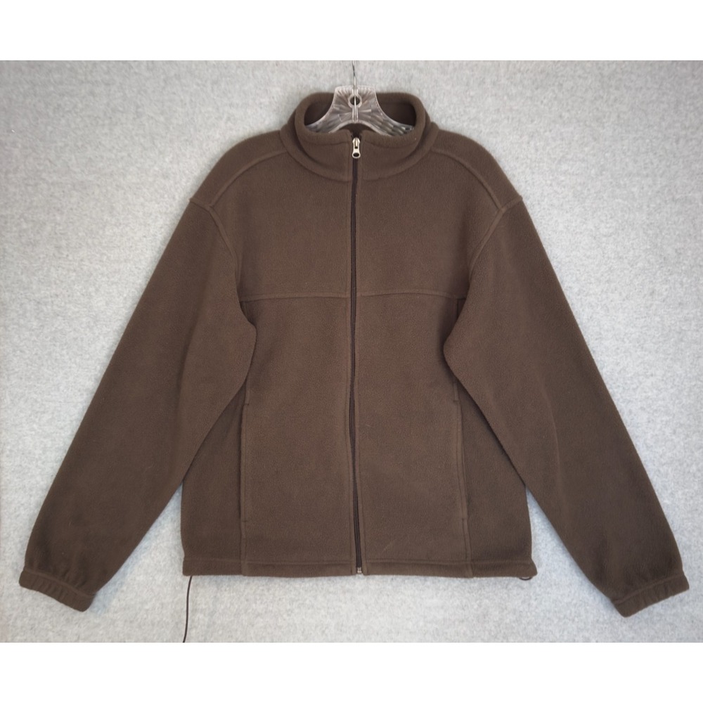 Bass Pro Shops Fleece Jacket Mens Small Green Full-Zip Mock Neck Sweater